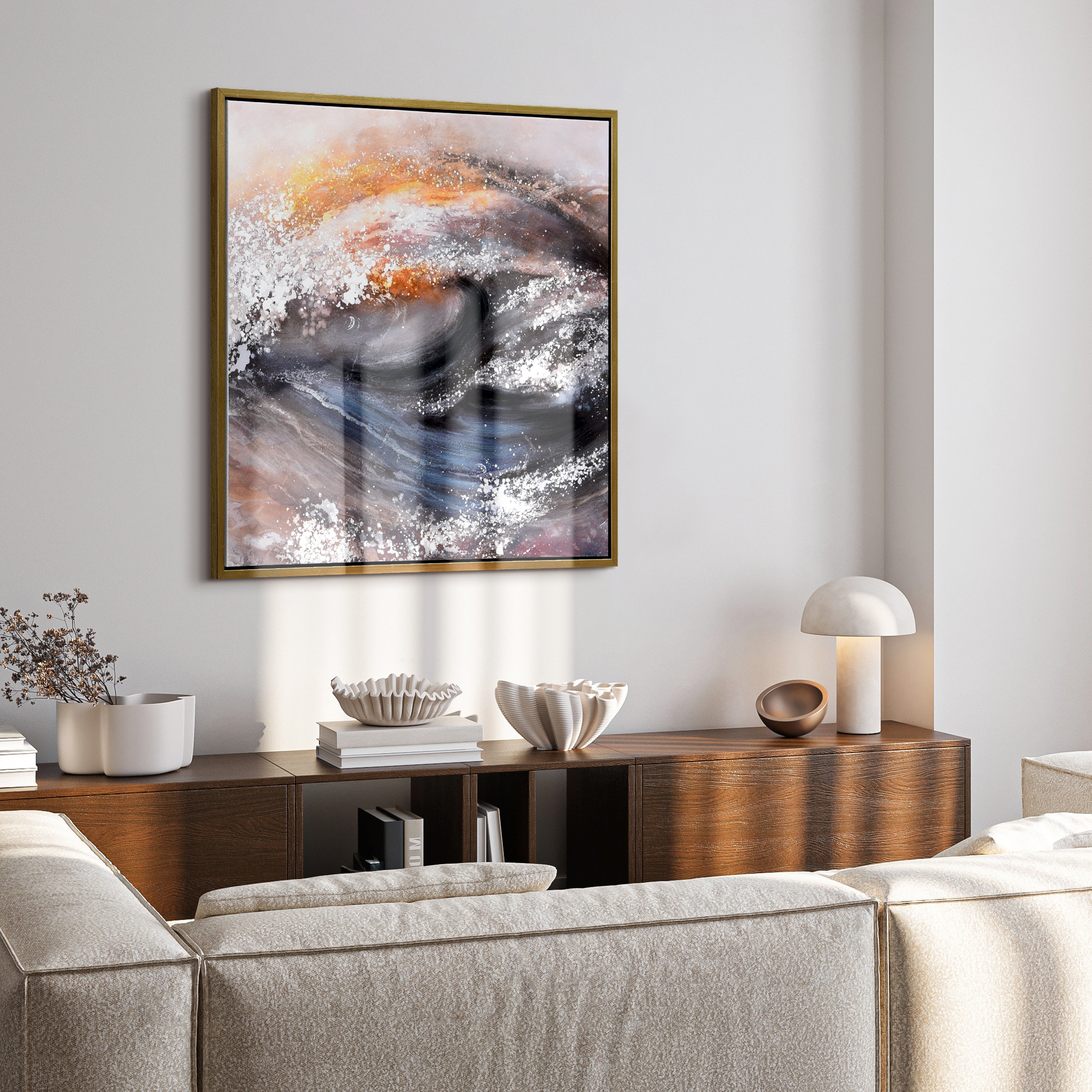 Tornado Abstract Textured Metallic Hand Painted Wall Art by Martin Edwards