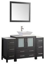 Vanity Art Vanity Set With Vessel Sink, Espresso, 54", Standard Mirror