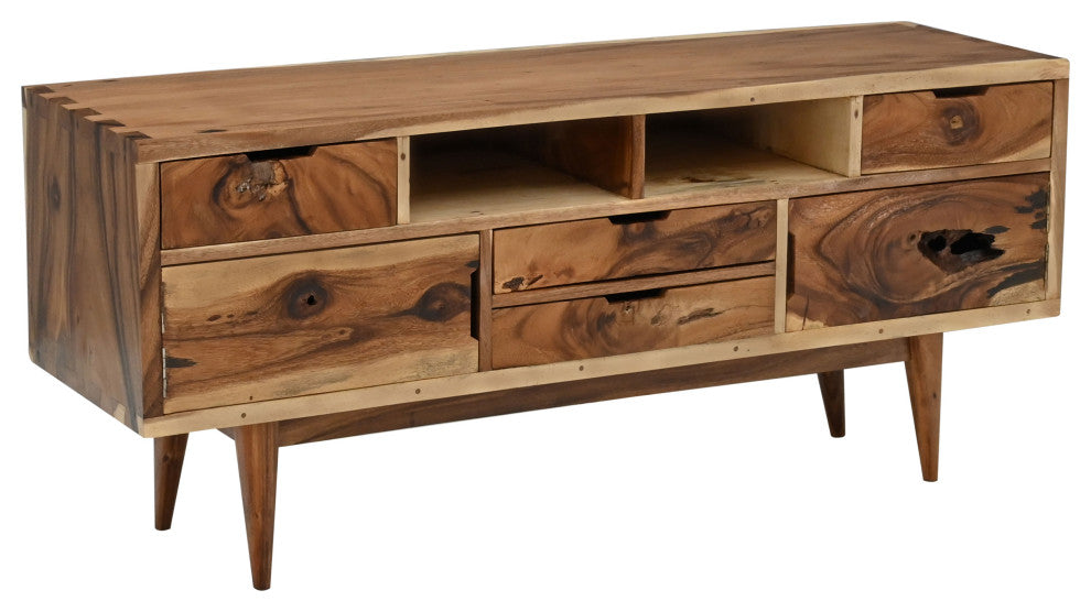 Madrid Live Edge Suar Wood Media Center/Buffet With cabinet 2 Doors/4 Drawers
