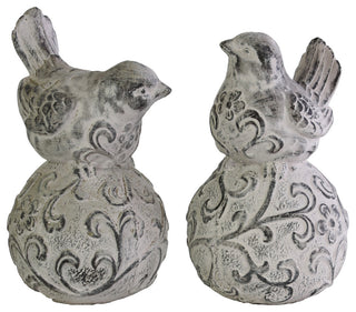 Cement Bird Figurine, 2-Piece Set