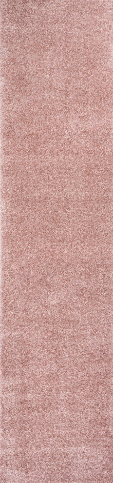 Haze Solid Low-Pile Pink 2 ft. x 12 ft. Runner Rug