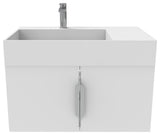 CastelloUSA Amazon 30" Left Wall Mounted Bathroom Vanity Set, White, White Top, Brushed Nickel