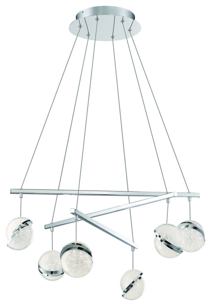 George Kovacs P1446-077-L, Silver Slice, 6-Light LED Pendant