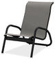 Gardenella Sling Stacking Poolside Chair, Textured Black, Alloy