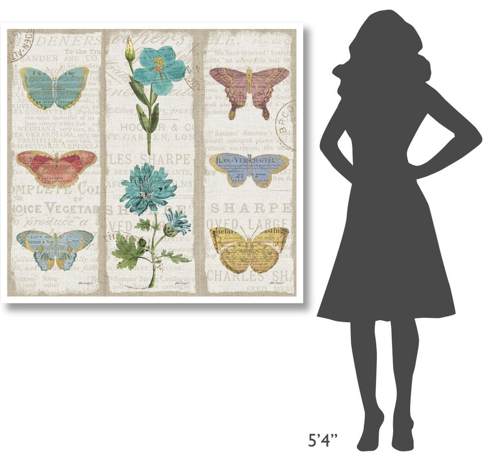 "Bookshelf Botanical II Triptych" Digital Paper Print by Katie Pertiet, 46"x43"