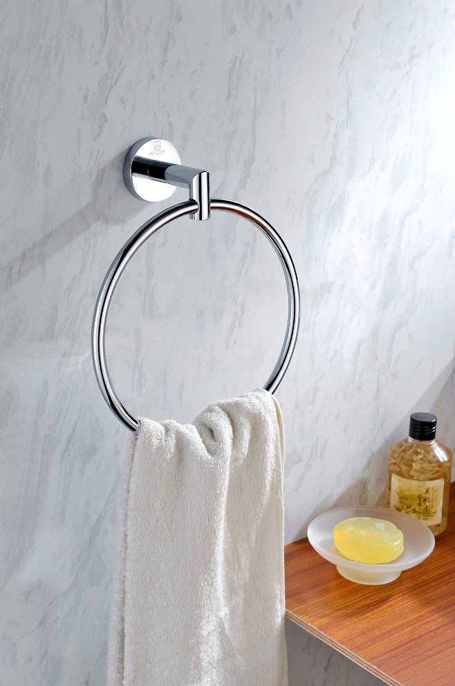 Caster 2 Series Towel Ring, Polished Chrome