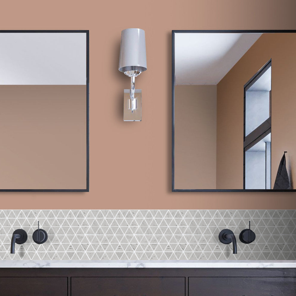 Burgos White Marble Mosaic Floor and Wall Tile, Sample