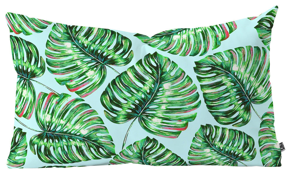 83 Oranges Tropical Greenery Oblong Throw Pillow - Main Image