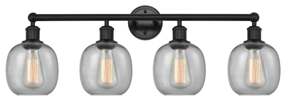 Innovations 616-4W-BK-G104 Belfast 4 Light 33" Bath Vanity Light, Matte Black