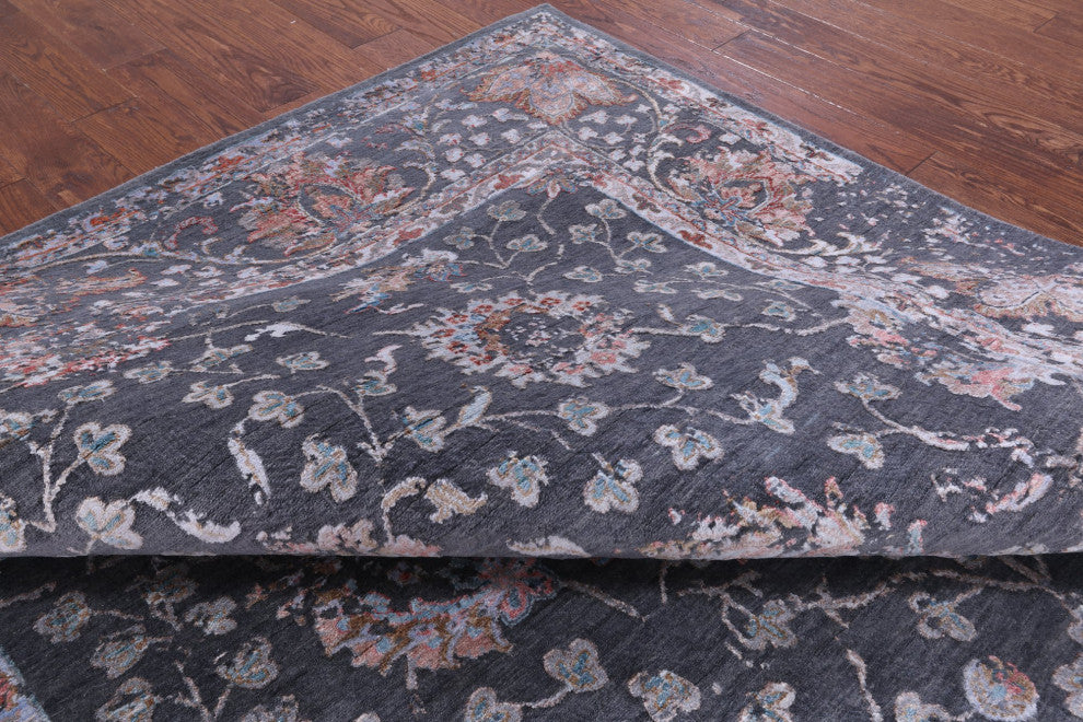 8' 1" X 10' 2" Persian Wool and Silk Handmade Rug Q7101