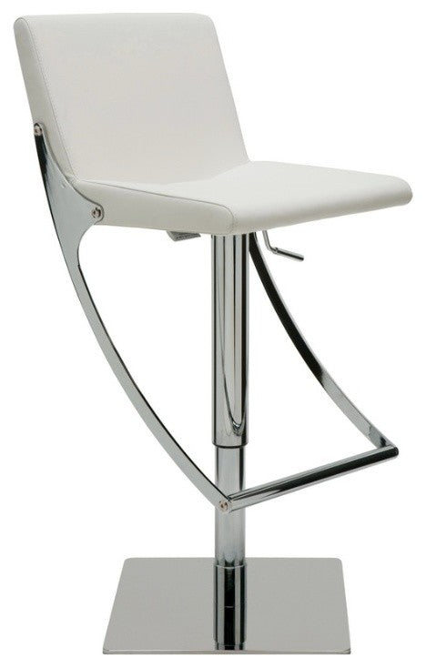 Swing Adjustable Barstool by Nuevo Living, White