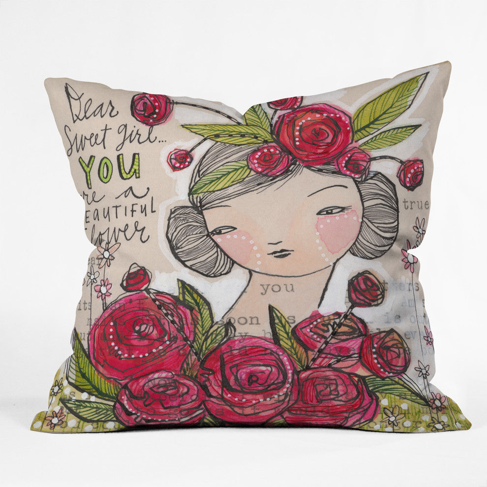 Cori Dantini Dear Sweet Girl Outdoor Throw Pillow