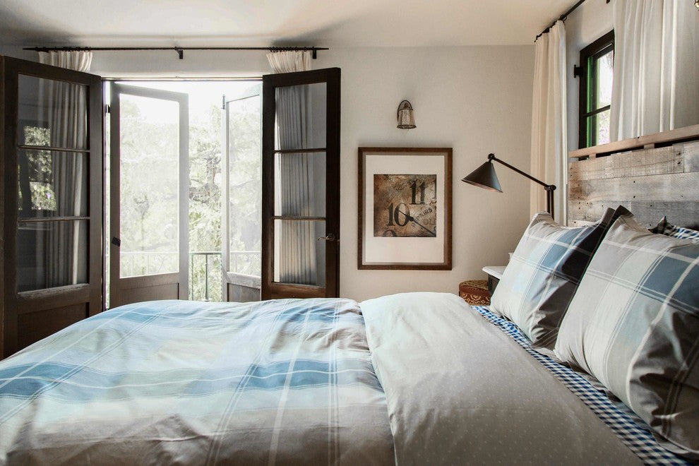 Beige Plaid Duvet Cover Set Set