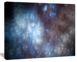 Blue Grey Starry Fractal Sky, Abstract Art on Canvas, 20x12