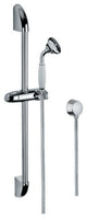 Chrome Shower System With Hand Shower, Water Connection, and Sliding Rail