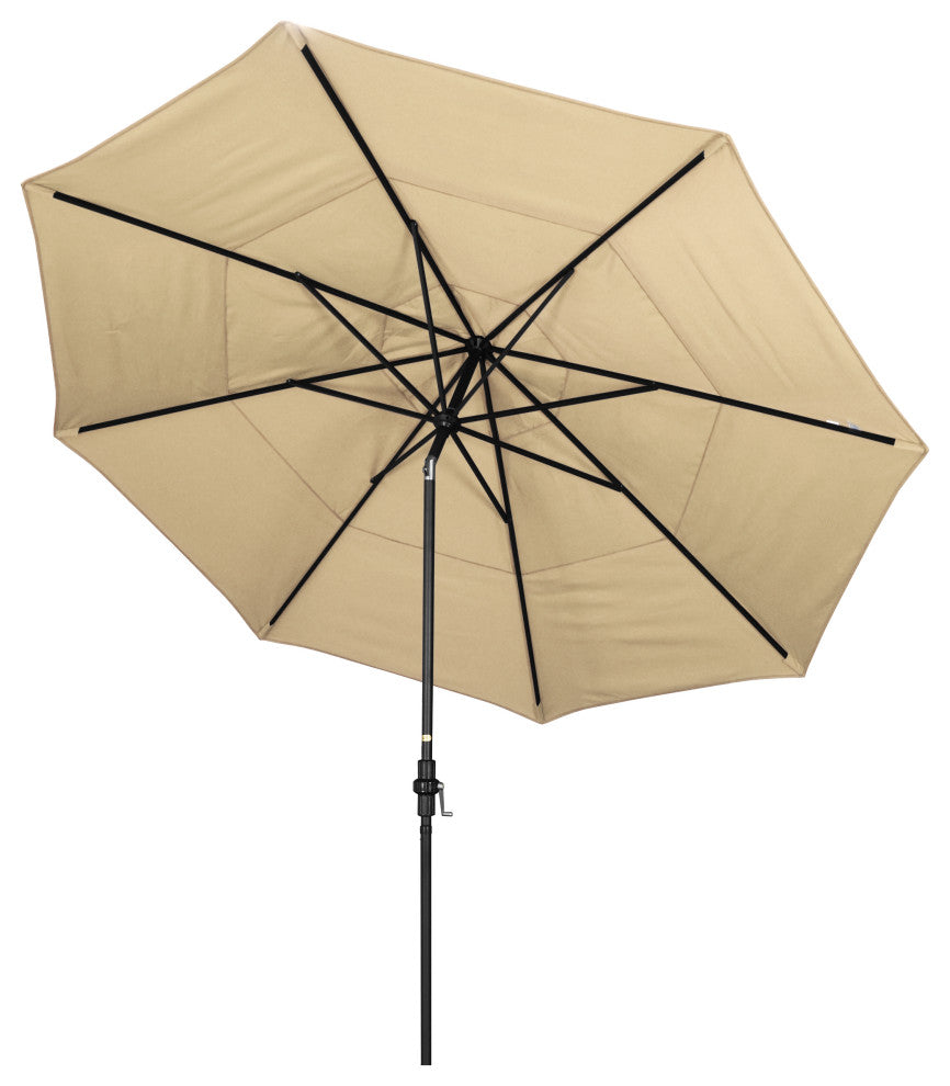 11' Aluminum Umbrella Collar Tilt Matted Black, Beige