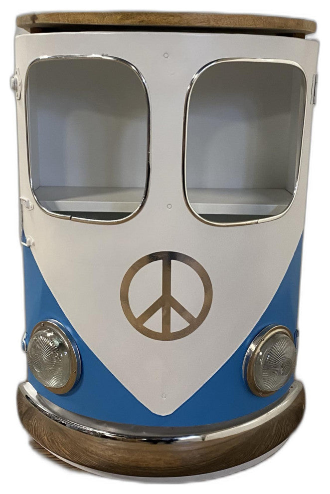 Peace Out Blue Retro Nightstand