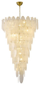 12-Light Brass Chandelier With Frosted Glass