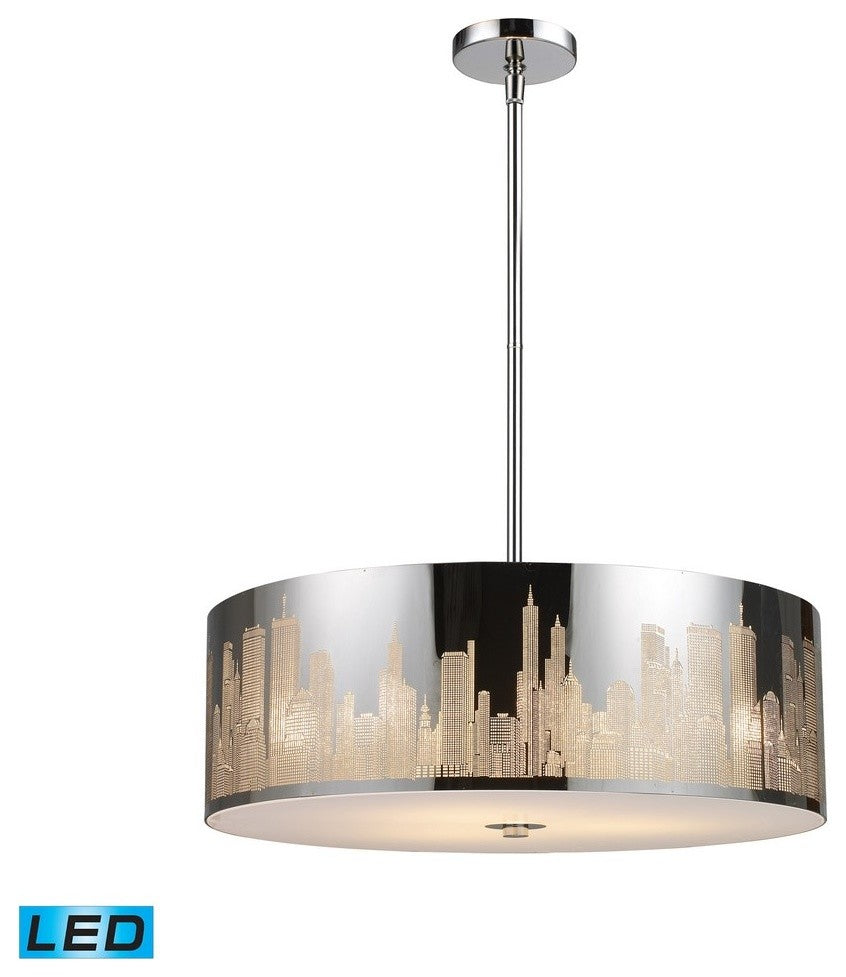 ELK Lighting Skyline 5-Light LED Pendant, Polished Stainless Steel