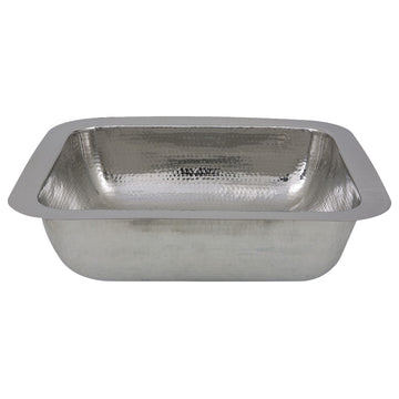 Nantucket Sinks RES 17.5 Inch Hammered Stainless Steel Rectangle Bar Sink