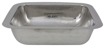 Nantucket Sinks RES 17.5 Inch Hammered Stainless Steel Rectangle Bar Sink