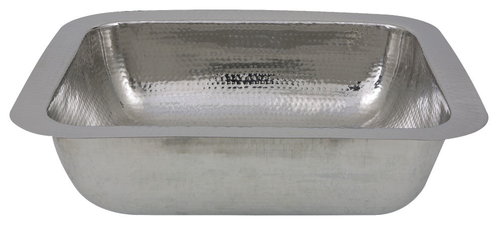 Nantucket Sinks RES 17.5 Inch Hammered Stainless Steel Rectangle Bar Sink