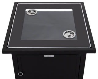 LeisureMod Walbrooke Patio Square Tank Holder, Black