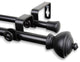 Giannie Double Curtain Rod 5/8" Dia. 84-120", Black