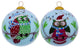 Whimsical Owl Hand Painted Mouth Blown Glass Ornament