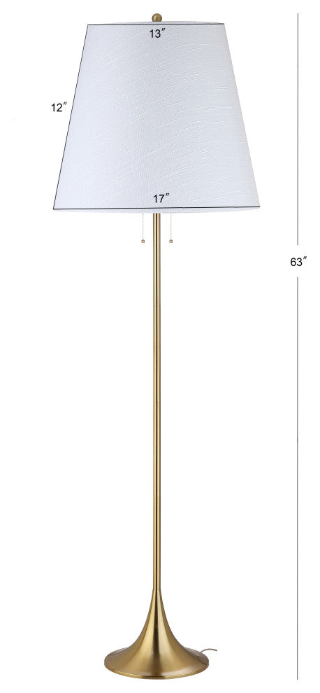 Amelia 63" Metal Floor Lamp, Brass