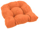 19" U-Shaped Micro Suede Tufted Dining Chair Cushion, Tangerine Dream