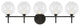 Iissa, Vanity, 5Lt, Matte Black, Clear Glass