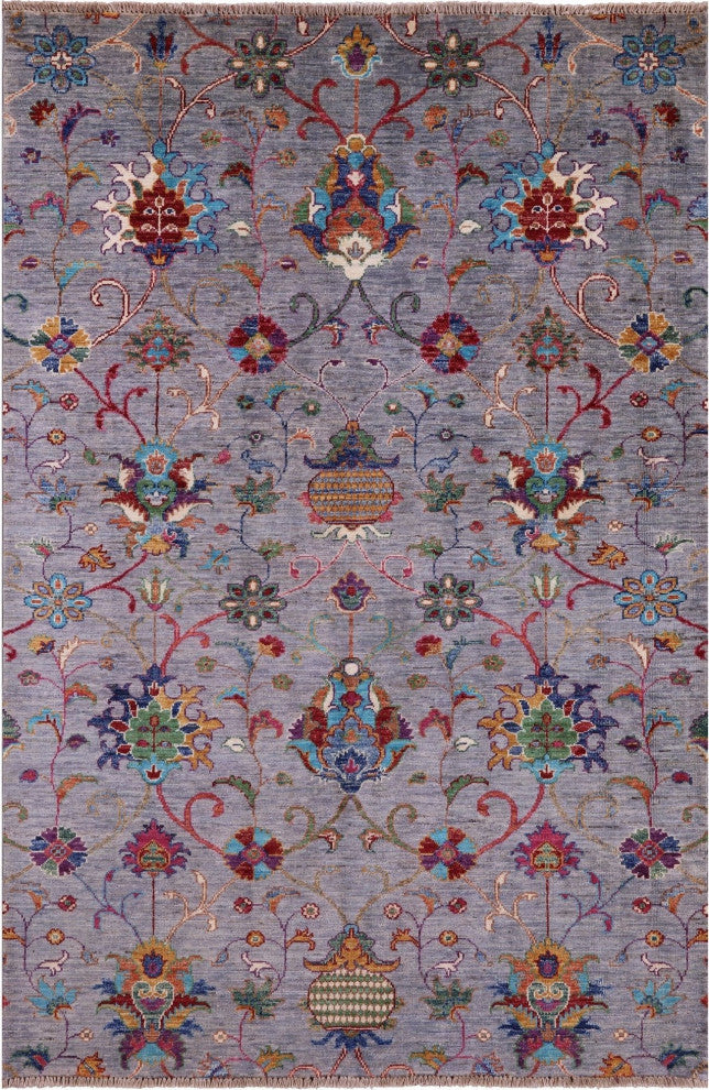 4' 0" X 6' 0" Persian Tabriz Hand Knotted Wool Rug - Q12501