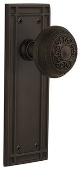Mission Plate Privacy Egg & Dart Knob, Oil-Rubbed Bronze