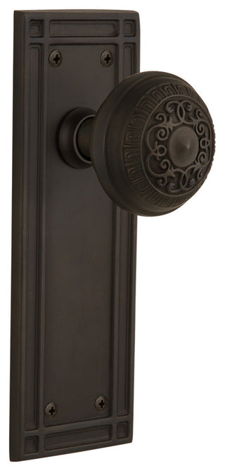 Mission Plate Privacy Egg & Dart Knob, Oil-Rubbed Bronze