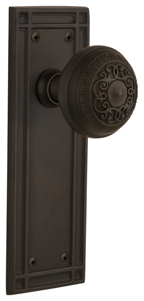 Mission Plate Privacy Egg & Dart Knob, Oil-Rubbed Bronze