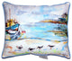 Boat & Sandpipers Small Indoor/Outdoor Pillow 11x14 - Set of Two