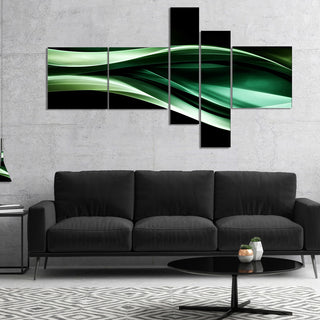 Glittering Green Pattern, Abstract Canvas art print, 60"x32", 5 panels