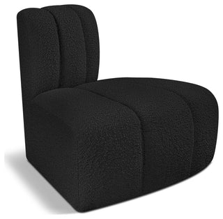 Arc Upholstered Modular Component, Black, 1-Piece: Reverse Corner, Boucle Fabric