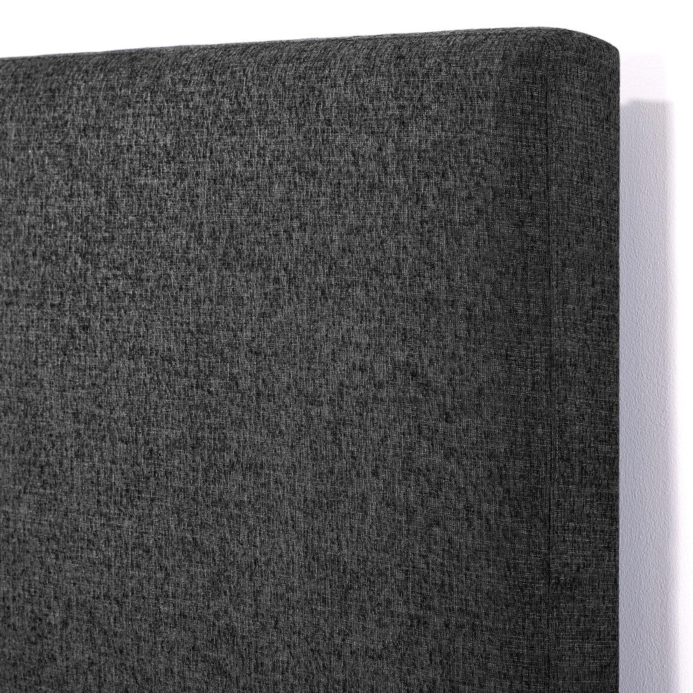 Legends Home Queen Size Charcoal Grey Upholstered Platform Bed