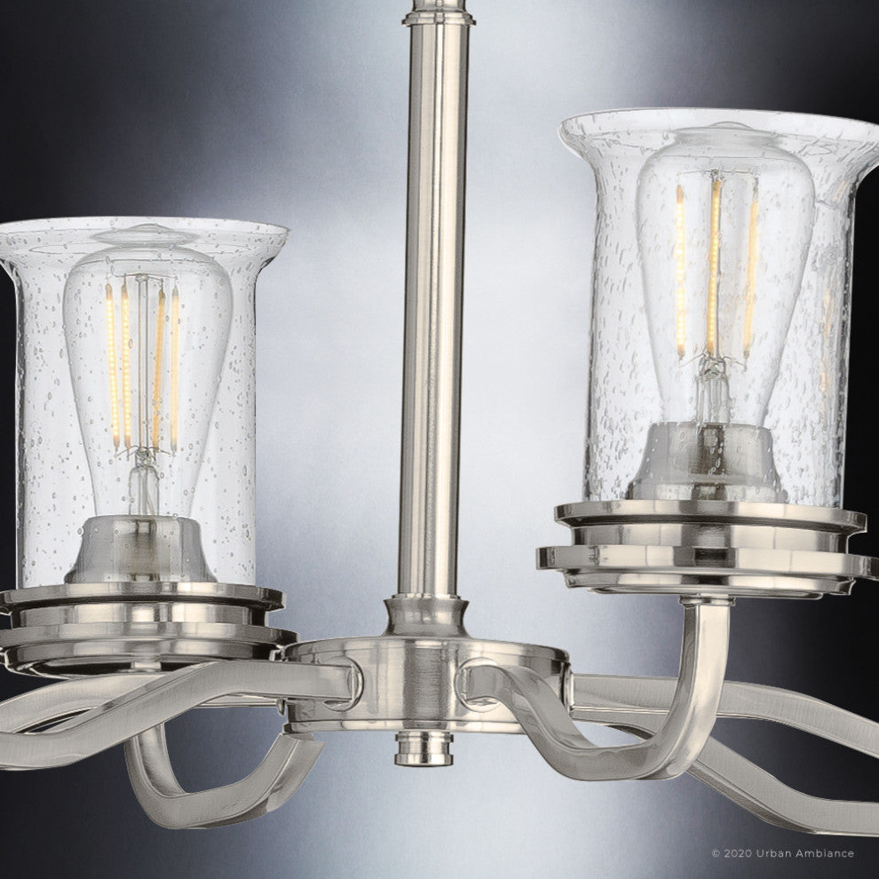 Luxury French Country Chandelier, Brushed Nickel, UHP3790
