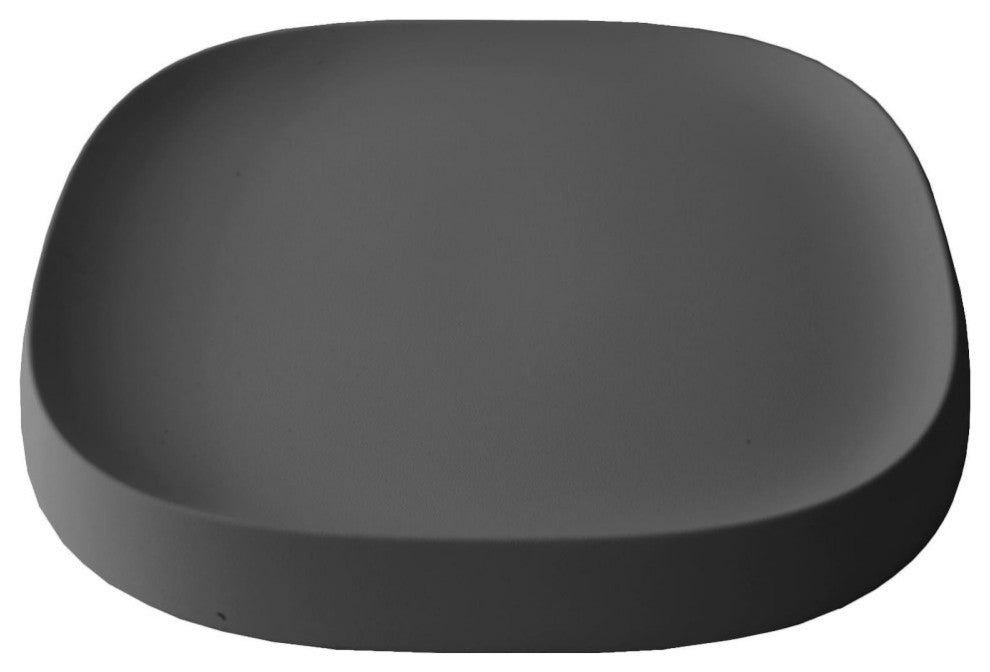 Pebble  Modern Plant Caddy with Hidden Wheels, Slate Dark Gray, Large