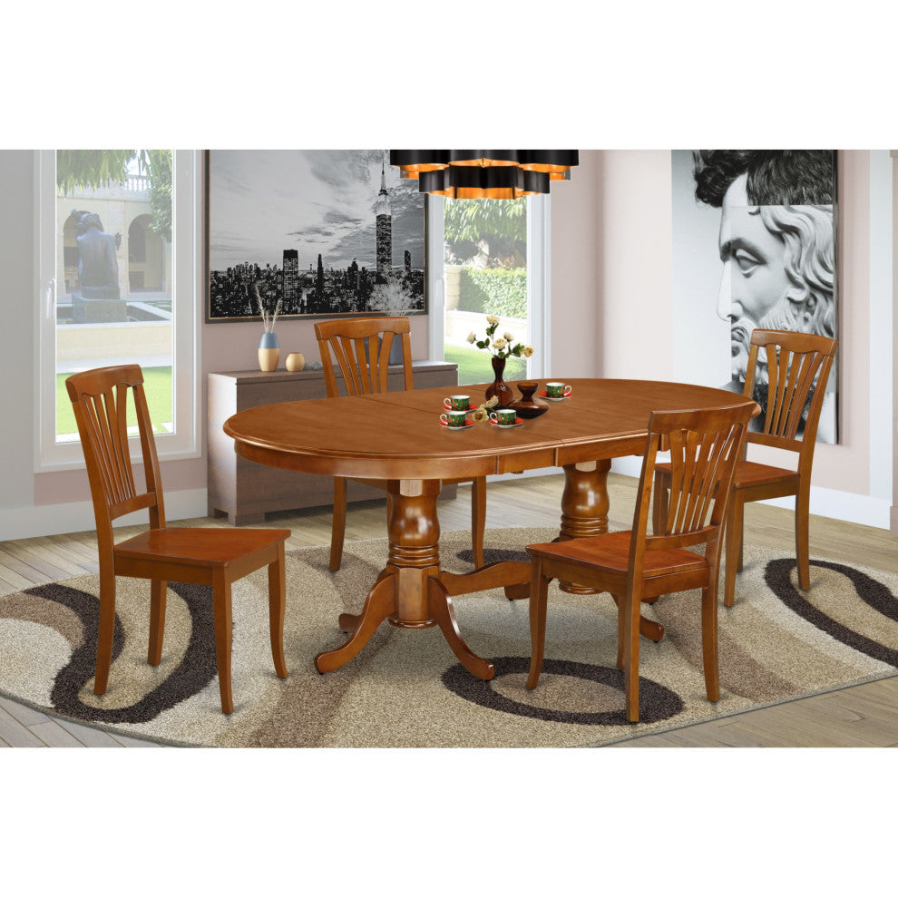 Plav5-Sbr-W 5-Piece Dining Set-Dining Table Plus 4 Dining Chairs