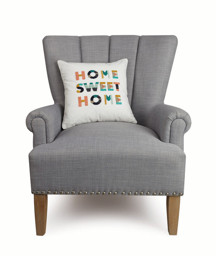 Home Sweet Home Embroidered Pillow