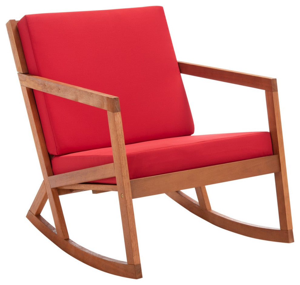 Safavieh Outdoor Vernon Rocking Chair Natural/Red