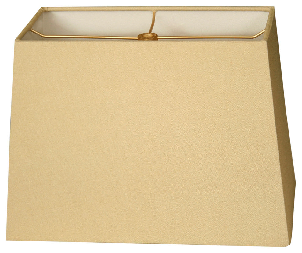 Rectangle Hard Back Lamp Shade, Antique Gold