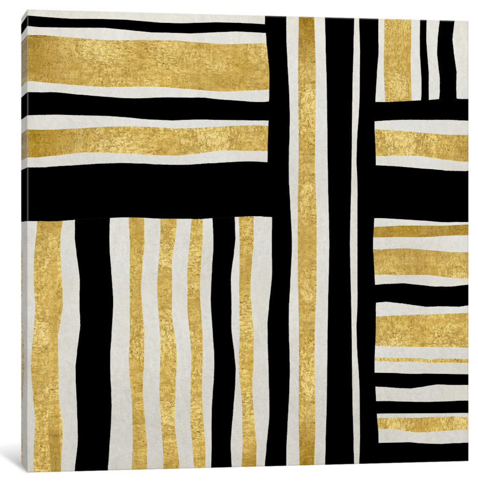 "Gilded Groove I" by Ellie Roberts, Canvas Print, 12"x12"