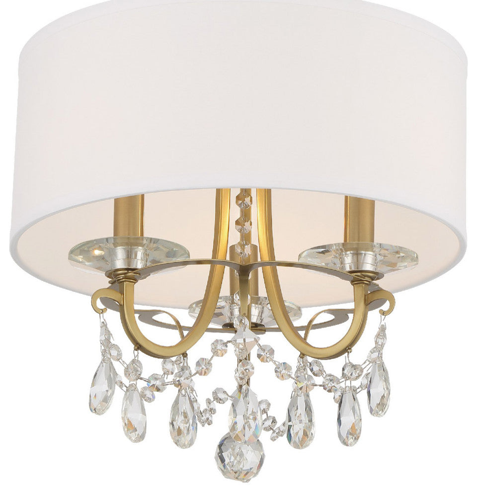 Crystorama 6623-VG-CL-MWP, 3-Light Chandelier, Vibrant Gold