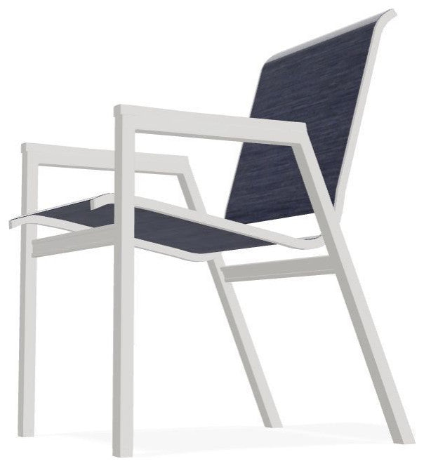 Bazza Sling Stackable Outdoor Dining Chair, Collect Indigo/Snow