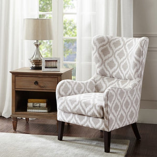 Madison Park Arianna Swoop Wing Chair,Gray/White